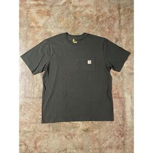 Carhartt Original Fit Front Pocket Logo Black Short Sleeve Shirt Sz XL *